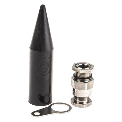 Stainless Steel Cable Gland Kit, M20 Thread, 4mm Min, 8.4mm Max, IP66, IP68