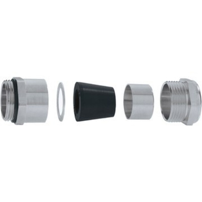 Lapp Nickel Plated Brass Cable Gland Kit, M12 Thread, 3.8mm Min, 4.8mm Max, IP68