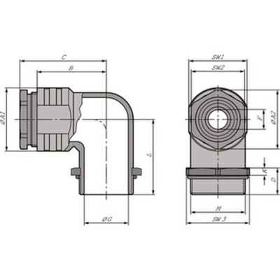 Lapp SKINDICHT Series Metallic Die Cast Zinc Cable Gland, M12 Thread, 5mm Min, 5mm Max, IP55