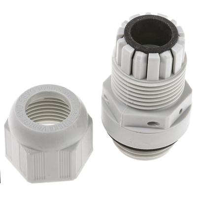 VentGLAND Series Grey Polyamide Cable Gland, M20 Thread, 6mm Min, 13mm Max, IP68, IP69K