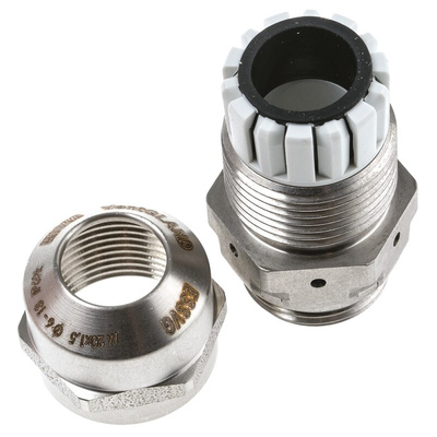 VentGLAND Series Metallic Stainless Steel Cable Gland, M20 Thread, 6mm Min, 13mm Max, IP68, IP69K