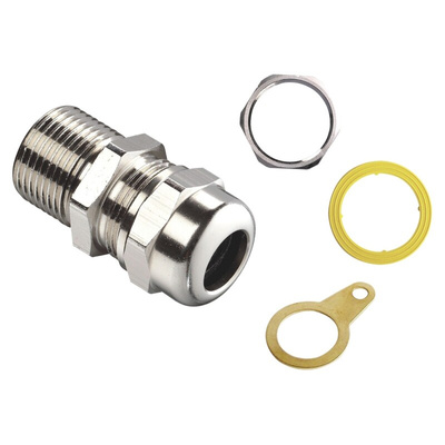 Kopex-EX Metallic Brass Cable Gland Kit, M20 Thread, 10mm Min, 16mm Max, IP66, IP68