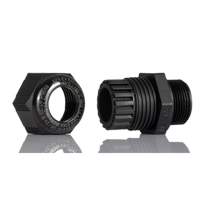 Kopex-EX CGM Series Black Nylon Cable Gland, M20 Thread, 10mm Min, 14mm Max, IP66, IP68