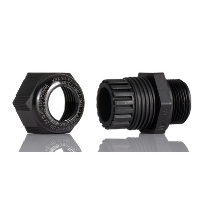 Kopex-EX CGM Series Black Nylon Cable Gland, M25 Thread, 13mm Min, 18mm Max, IP66, IP68