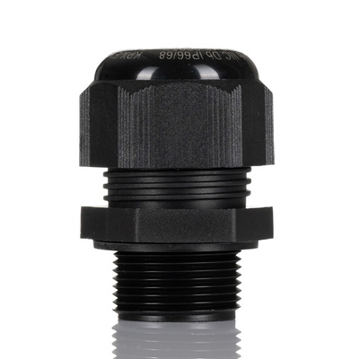 Kopex-EX CGM Series Black Nylon Cable Gland, M32 Thread, 15mm Min, 21mm Max, IP66, IP68