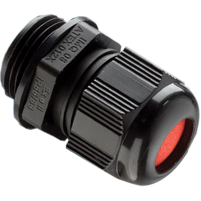 Kopex-EX CGM Series Black Nylon Cable Gland, M50 Thread, 30mm Min, 38mm Max, IP66, IP68