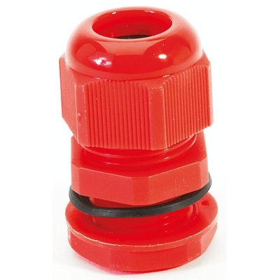 HellermannTyton NGM Series Red Nylon Cable Gland, M12 Thread, 3mm Min, 6.5mm Max, IP68