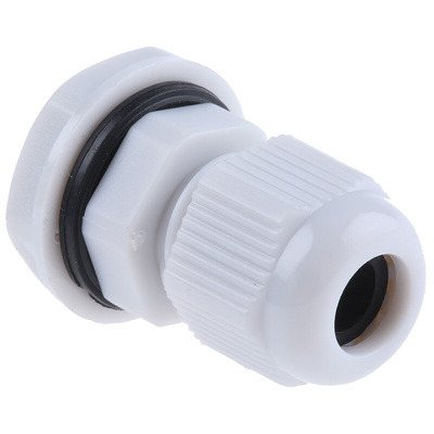 HellermannTyton NGM Series Grey Nylon Cable Gland, M12 Thread, 3mm Min, 6.5mm Max, IP68