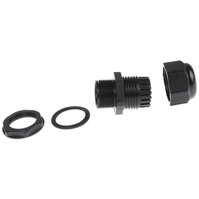 HellermannTyton NGM Series Black Nylon Cable Gland, M25 Thread, 13mm Min, 18mm Max, IP68