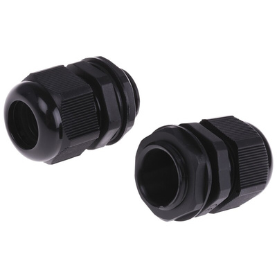 HellermannTyton NGM Series Black Nylon Cable Gland, M25 Thread, 13mm Min, 18mm Max, IP68