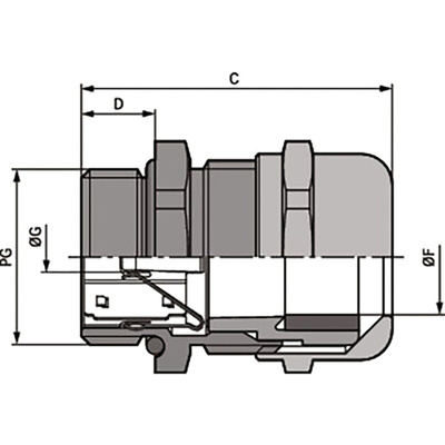 Lapp SKINTOP Series Metallic Nickel Plated Brass Cable Gland, PG21 Thread, 11mm Min, 18mm Max, IP68