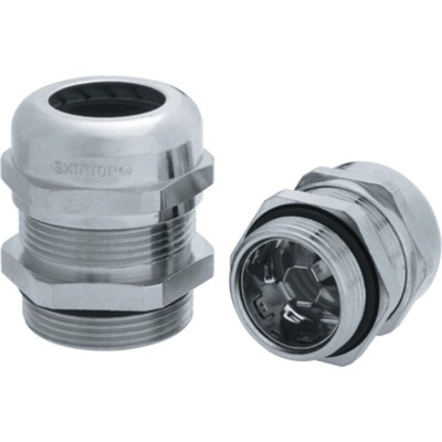 Lapp SKINTOP Series Metallic Nickel Plated Brass Cable Gland, M50 Thread, 27mm Min, 35mm Max, IP68