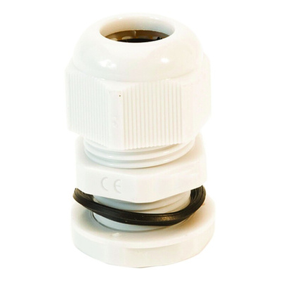 HellermannTyton NGM Series White Nylon Cable Gland, M40 Thread, 22mm Min, 32mm Max, IP68