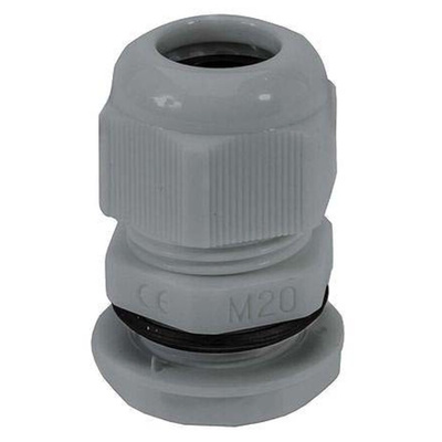 HellermannTyton NGM Series Grey Nylon Cable Gland, M20 Thread, 10mm Min, 14mm Max, IP68