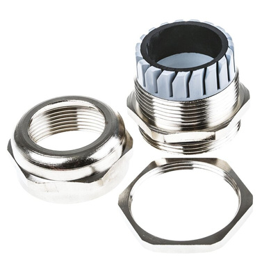 SIB SIB-TEC Series Metallic Nickel Plated Brass Cable Gland, PG29 Thread, 16mm Min, 26mm Max, IP68