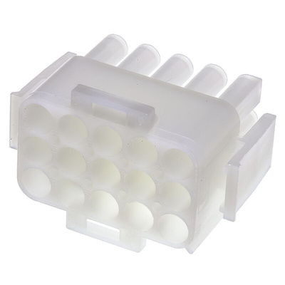TE Connectivity, Universal MATE-N-LOK Male Connector Housing, 6.35mm Pitch, 15 Way, 3 Row