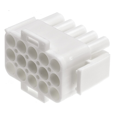 TE Connectivity, Universal MATE-N-LOK Male Connector Housing, 6.35mm Pitch, 15 Way, 3 Row