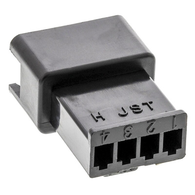 JST Female Connector Housing, 4 Way, 1 Row