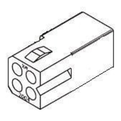 Molex, STANDARD .093" Female Connector Housing, 5.03mm Pitch, 4 Way, 2 Row
