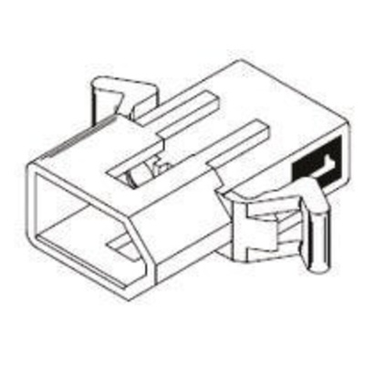 Molex, STANDARD .093" Male Connector Housing, 6.3mm Pitch, 2 Way, 1 Row