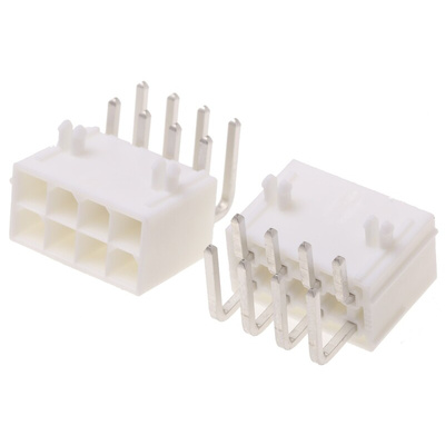 Molex, Mini-Fit Jr Male Connector Housing, 4.2mm Pitch, 8 Way, 2 Row Right Angle