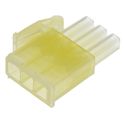 TE Connectivity, Mini-Universal MATE-N-LOK Male Connector Housing, 4.2mm Pitch, 3 Way, 1 Row