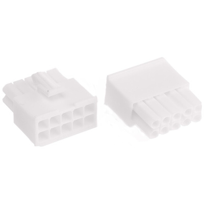 TE Connectivity, Mini-Universal MATE-N-LOK Male Connector Housing, 4.14mm Pitch, 10 Way, 2 Row