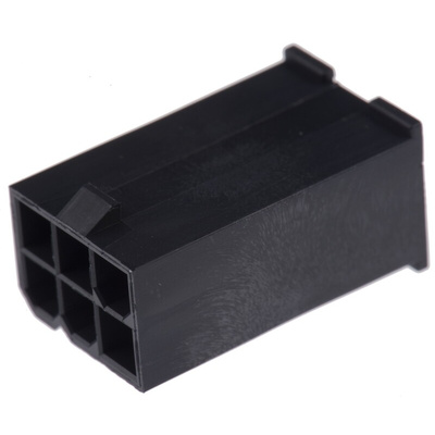 Molex, Mini-Fit Jr Male Connector Housing, 4.2mm Pitch, 6 Way, 2 Row