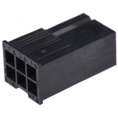 Molex, Mini-Fit Jr Male Connector Housing, 4.2mm Pitch, 6 Way, 2 Row