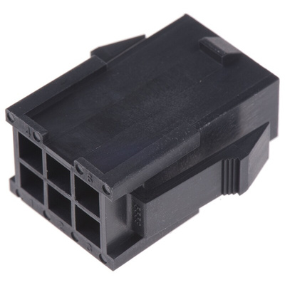 Molex, Mini-Fit Jr Male Connector Housing, 4.2mm Pitch, 6 Way, 2 Row