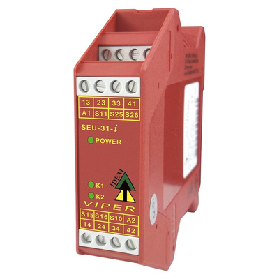 IDEM SCR Series Input/Output Module, 2 Inputs, 1 (Auxiliary), 3 (Safety) Outputs, 24 V ac/dc, 3NC