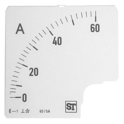 Sifam Tinsley 60A Meter Scale For Use With 96 x 96 Analogue Panel Ammeter