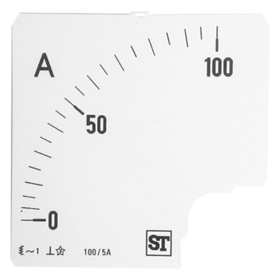 Sifam Tinsley 100A Meter Scale For Use With 96 x 96 Analogue Panel Ammeter