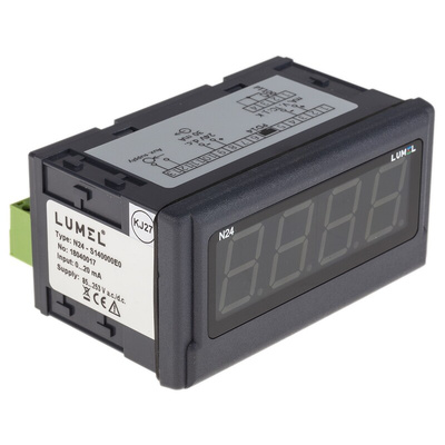 Lumel N24 LED Digital Panel Multi-Function Meter for 0 → 20 mA, 92mm x 45mm