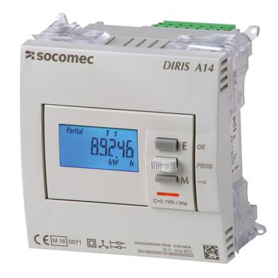 Socomec LCD Digital Panel Multi-Function Meter, 90mm x 72mm