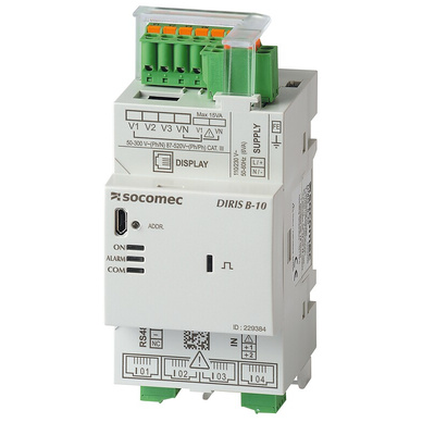 Socomec Digital Power Meter for Current, Harmonics, Voltage, 90mm x 54mm