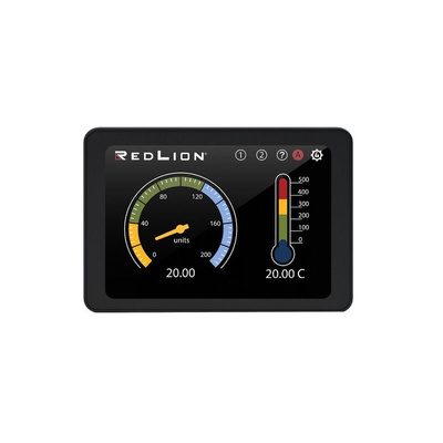 Red Lion PM-50 Color TFT-LCD 4.3" Touchscreen Digital Panel Multi-Function Meter for Digital Signal, 45mm x 96mm