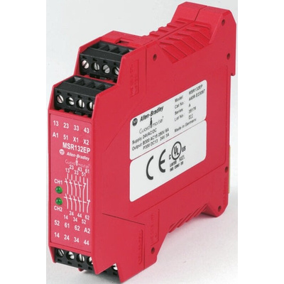 Allen Bradley Guardmaster 440-R Series Input/Output Module, 1 Inputs, 6 Outputs, 24 V dc, 4NO/2NC