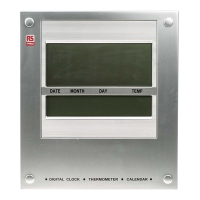 RS PRO Silver Digital Wall Clock