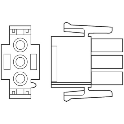 TE Connectivity, Universal MATE-N-LOK Male Connector Housing, 6.35mm Pitch, 12 Way, 3 Row