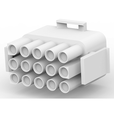 TE Connectivity, Universal MATE-N-LOK Male Connector Housing, 6.35mm Pitch, 15 Way, 3 Row