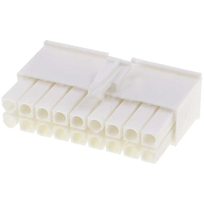 TE Connectivity, Mini-Universal MATE-N-LOK Male Connector Housing, 4.14mm Pitch, 18 Way, 2 Row
