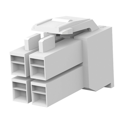 TE Connectivity, AMP Universal Power Male Connector Housing, 4mm Pitch, 4 Way, 2 Row