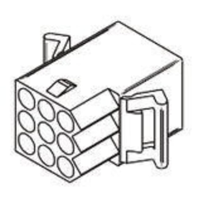 Molex, STANDARD .093" Female Connector Housing, 5.03mm Pitch, 9 Way, 3 Row