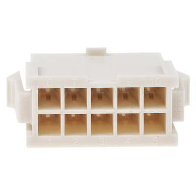 Molex, Mini-Fit Jr Male Connector Housing, 4.2mm Pitch, 10 Way, 2 Row