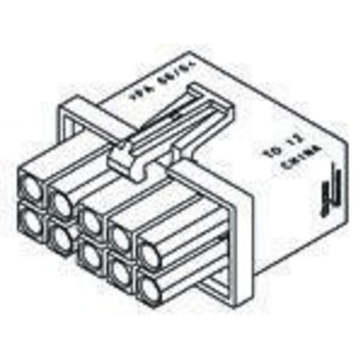 TE Connectivity, Mini-Universal MATE-N-LOK Male Connector Housing, 4.14mm Pitch, 14 Way, 2 Row