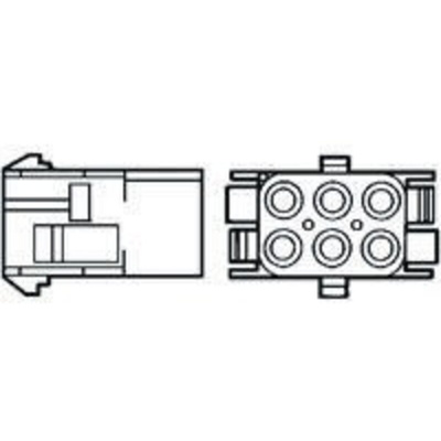 TE Connectivity, Universal MATE-N-LOK Female Connector Housing, 6.35mm Pitch, 6 Way, 2 Row
