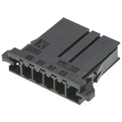 TE Connectivity, Dynamic 3000 Female Connector Housing, 3.81mm Pitch, 4 Way, 1 Row