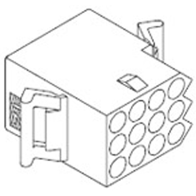 Molex, STANDARD .093" Female Connector Housing, 5.03mm Pitch, 12 Way, 3 Row
