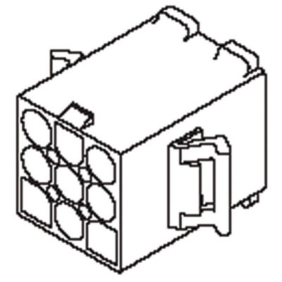 Molex, STANDARD .093" Male Connector Housing, 6.7mm Pitch, 6 Way, 2 Row